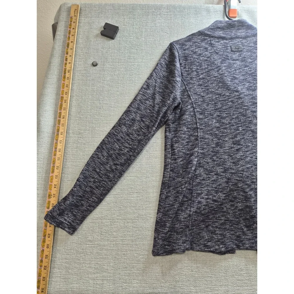 G.H. Bass & Co. Cardigan Sweater Womens Small Heather Gray Wrap Front Full Zip